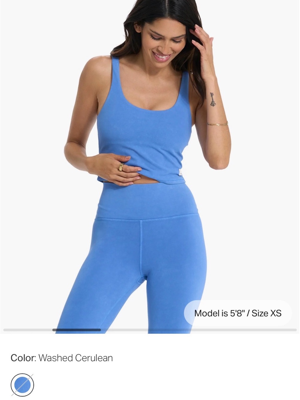 Vuori Washed Cerulean Scoop Neck Tank Top